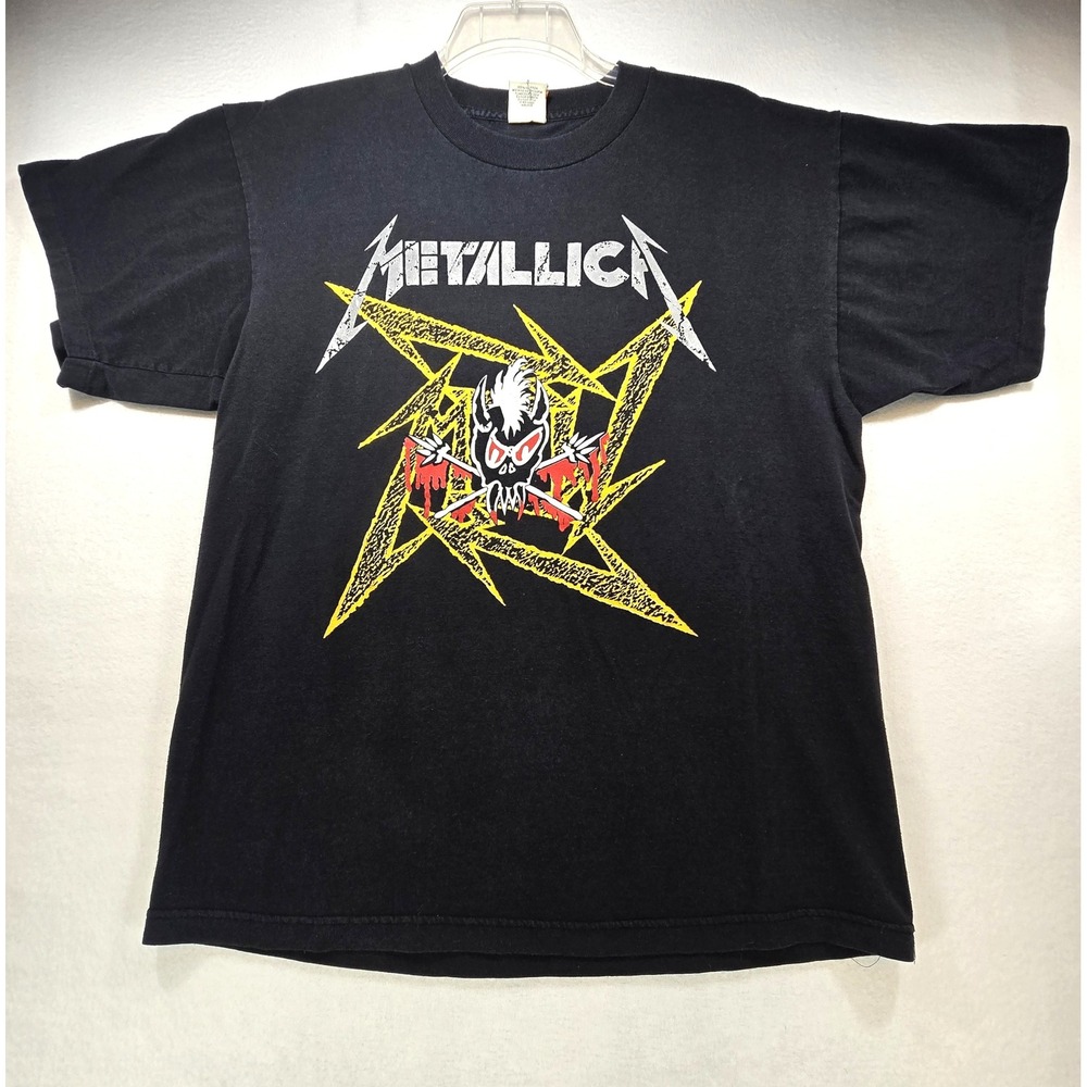 Vintage Metallica Korn 96-97 Tour T-Shirt Levis Tag XL Black Metal Rock Tee USA